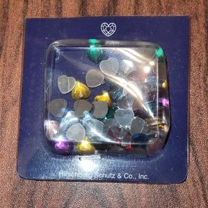 Multicolor heart shaped bedazzling jewels